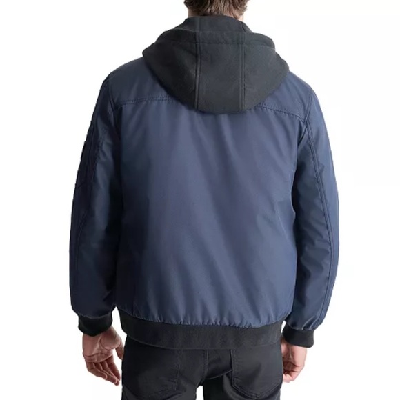 NWT Navy DKNY bomber jacket - Medium with removable hood - Picture 4 of 8